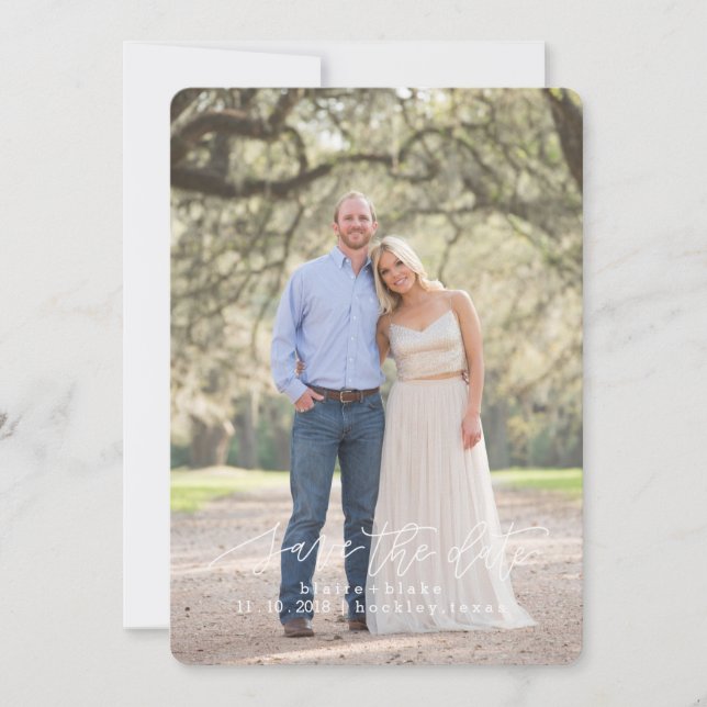 Letras caprichosas Guardar la tarjeta de fecha (Anverso)