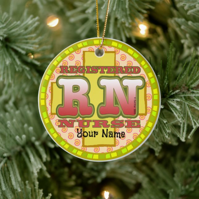 Letras cruzadas RN Ornamento de enfermera (Árbol)