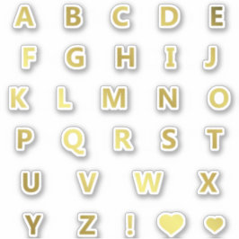 Letras de colores dorados Monograma Pegatina Paque