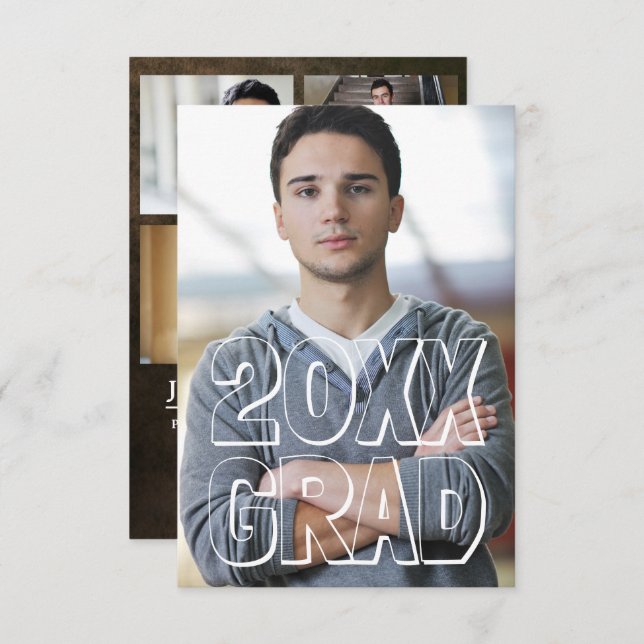 Letras de cuero en bloque 3x5- Anuncio de graduaci (Anverso / Reverso)