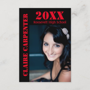 Letras de esténcil negro/rojo - Invitación de 3x5 