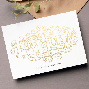 Letras de Felices Fiestas Tarjeta de Navidad