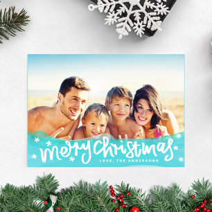 Letras de Feliz Navidad Tarjeta de Foto de Vacacio
