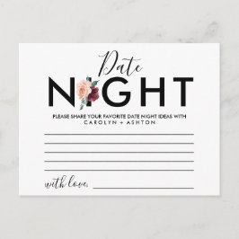 Letras de flor | Tarjetas de Ideas Maroon Date Nig