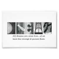 Letras de fotografía del alfabeto de sueño 4x6