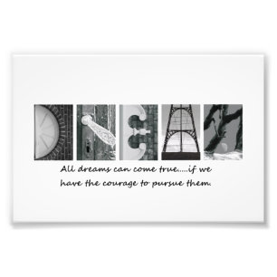 Letras de fotografía del alfabeto de sueño 4x6