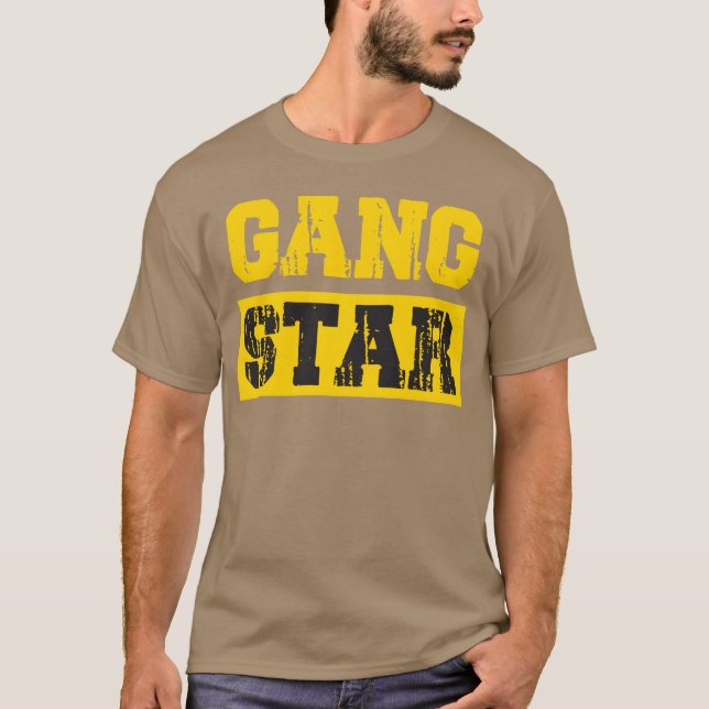 letras de GANG STAR impresas en camisetas de raper (Anverso)