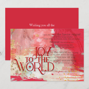 Letras de Navidad Alegría Al Mundo Rojo y Dorado