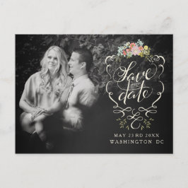 Letras de script Guardar la tarjeta postal de la f