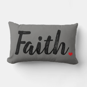 Letras de textura FAITE con almohada lumbar roja d