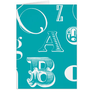 Letras decorativas sobre fondo azul