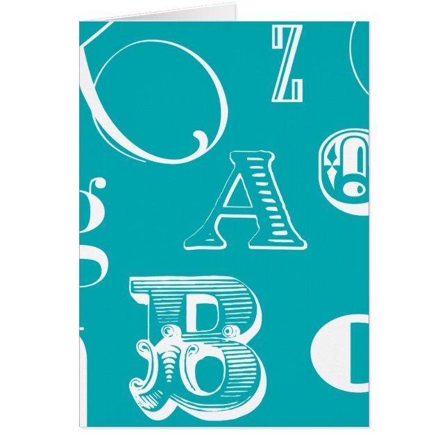 Letras decorativas sobre fondo azul (Frente)