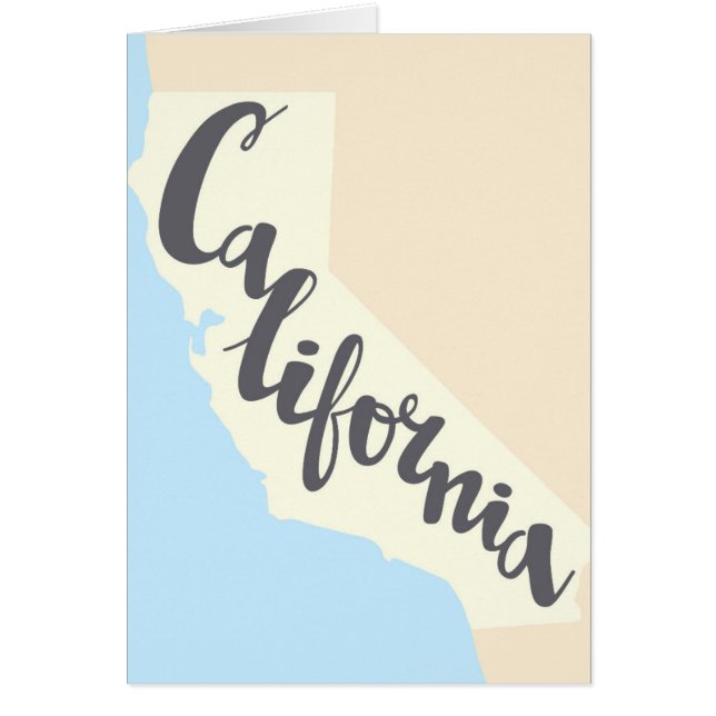 Letras del cepillo de California con el mapa de la (Frente)