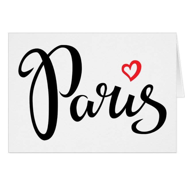 Letras del cepillo de París con el corazón (Anverso (Horizontal))
