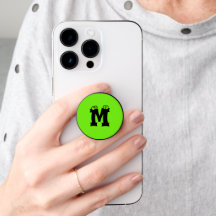 Letras divertidas verde neón texto PopSocket