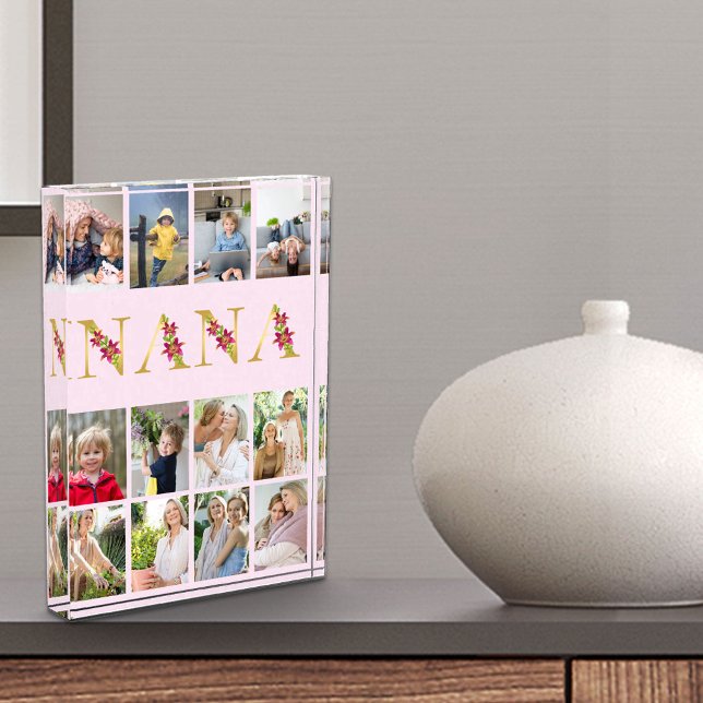 Letras florales Nana Gold 12 Collage de fotos vert (Subido por el creador)