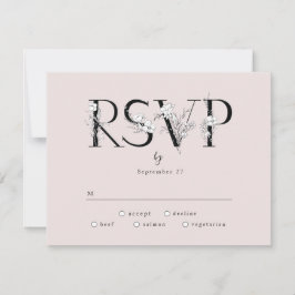 Letras formales rosadas florales Boda Respuesta RS