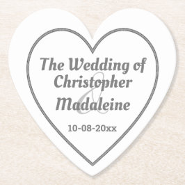 Letras grises simples en una posavasos de papel