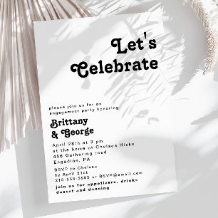 Letras retro modernas celebremos la invitación