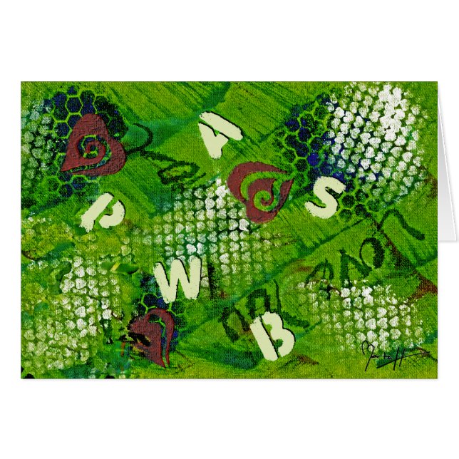 Letras y arte abstracto de los corazones (Anverso (Horizontal))