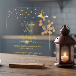 Letrero Acrílico de Dua de Suhoor Decoración Islám