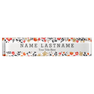 Letrero blanco de encargo femenino floral elegante