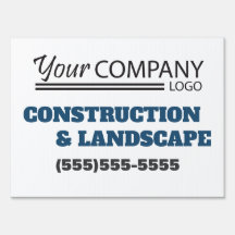 Letrero comercial exterior azul y negro con logoti