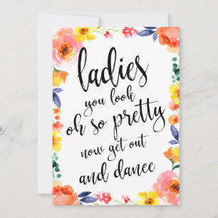 Letrero de Baño para Damas Floral Asequible para B
