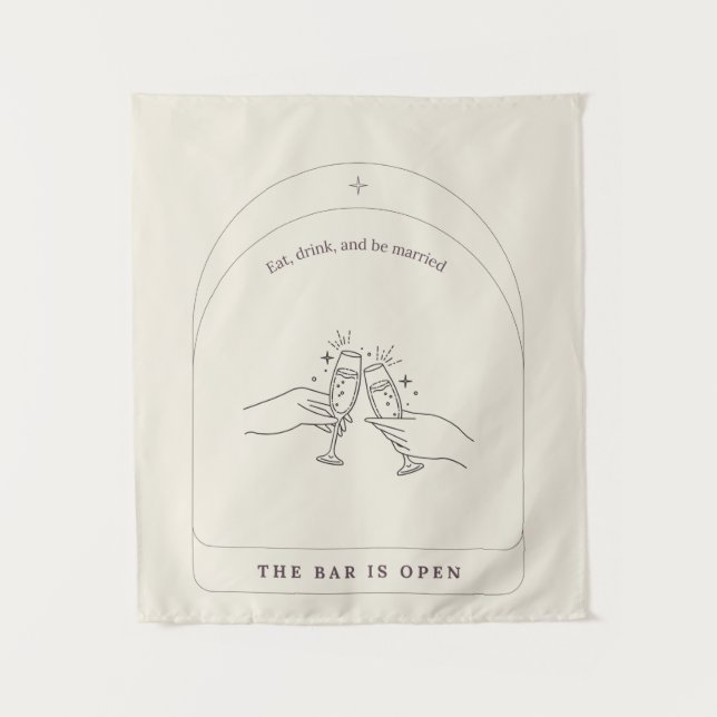 Letrero de barra de boda de tapiz (Anverso)