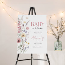 Letrero de bienvenida Baby in Bloom Flores silvest