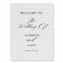 Letrero de bienvenida de boda con caligrafía elega