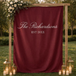 Letrero de bienvenida de boda con tela personaliza