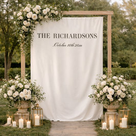 Letrero de bienvenida de boda de tela personalizad