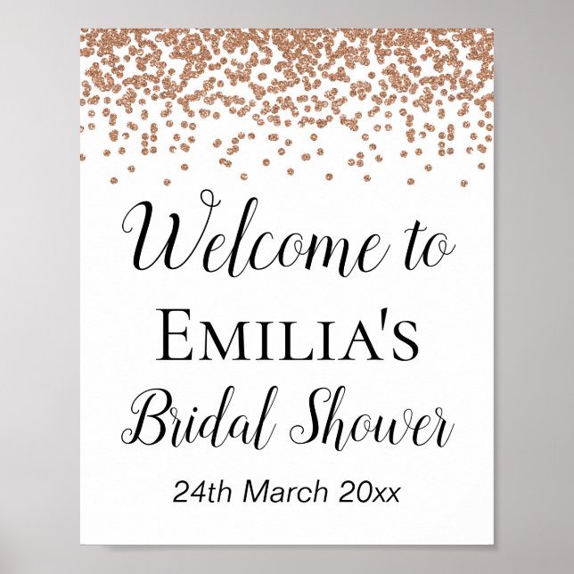 Letrero de Bienvenida en Rosa Dorado - Señal de Bo (Frente)