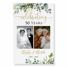 Letrero de bienvenida para aniversario de bodas de