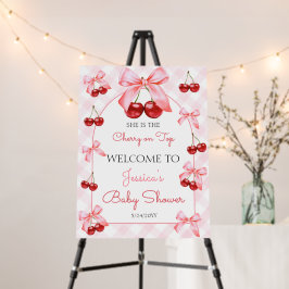 Letrero de Bienvenida para Baby Shower Cherry on T