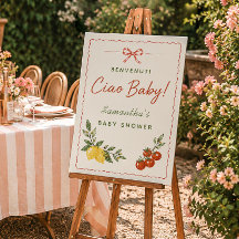 Letrero de bienvenida para baby shower Ciao Baby I