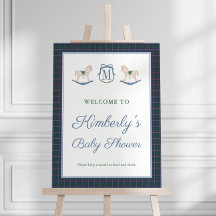 Letrero de bienvenida para baby shower con caballo