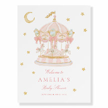 Letrero de Bienvenida para Baby Shower de Carrusel