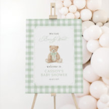Letrero de bienvenida para baby shower de Teddy Be