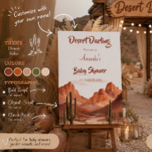 Letrero de bienvenida para baby shower Desert Darl