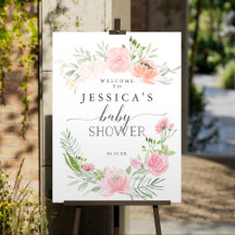 Letrero de Bienvenida para Baby Shower en Cartón d