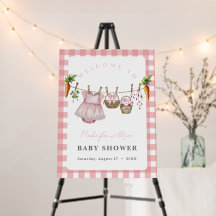 Letrero de Bienvenida para Baby Shower rosa Hecho 