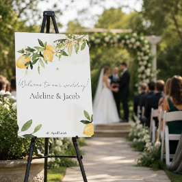 Letrero de Bienvenida para Boda en Jardín de Limon