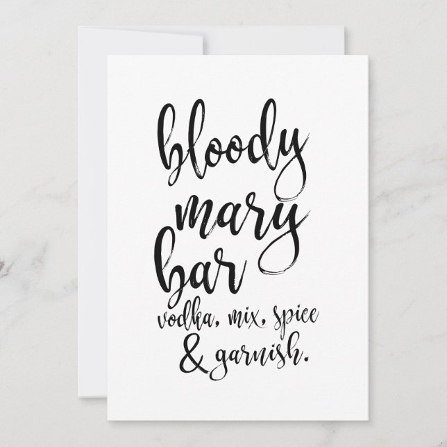 Letrero de boda asequible para bar de Bloody Mary (Anverso)