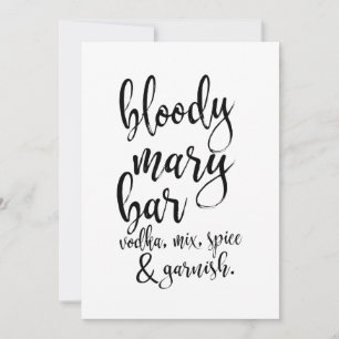 Letrero de boda asequible para bar de Bloody Mary
