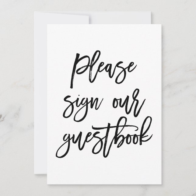 Letrero de Boda Chic Letra a Mano Nuestro Libro de (Anverso)