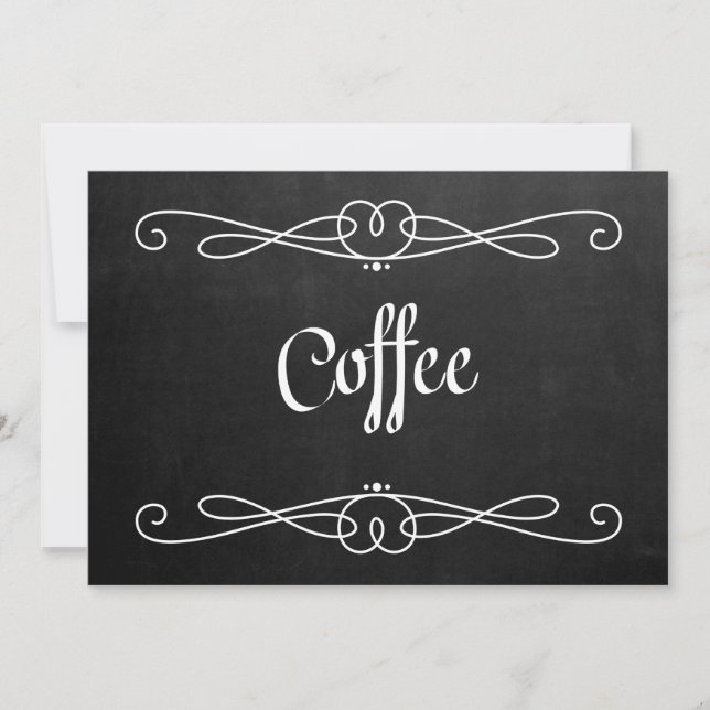 Letrero de Boda de "Café" Estilo Pizarra (Anverso)