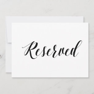 Letrero de Boda de Caligrafía Estilo "Reservado"