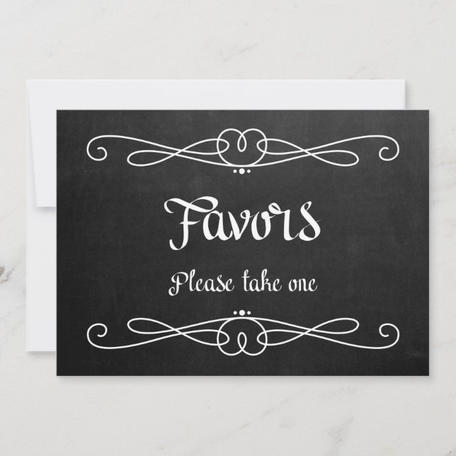 Letrero de Boda Estilo Pizarra "Favor" (Anverso)